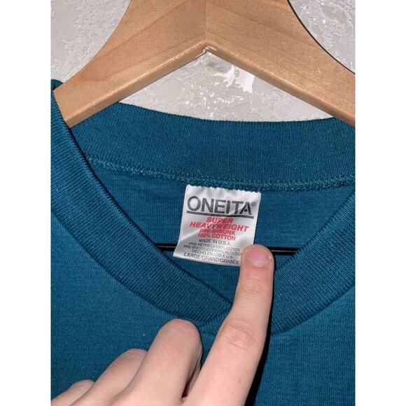 Vintage Arizona Sedona Shirt Cactus Desert 1/4 Button Green Tee VTG 90s L - Picture 7 of 10